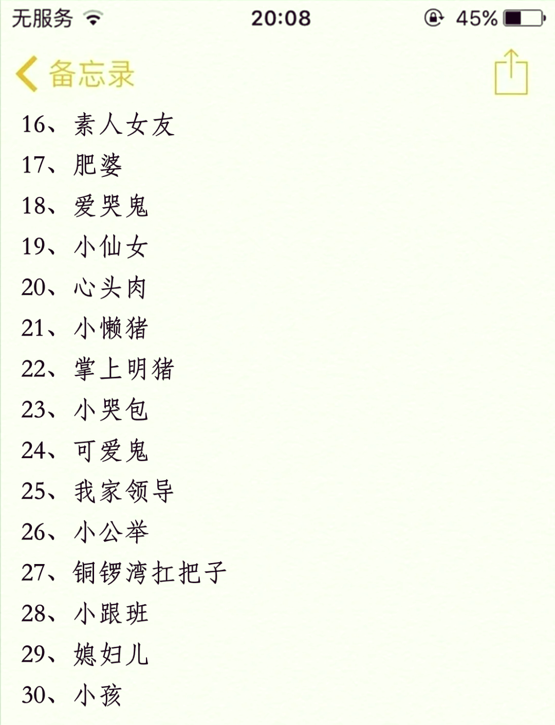 叫女朋友的称呼,叫女朋友的称呼羞耻