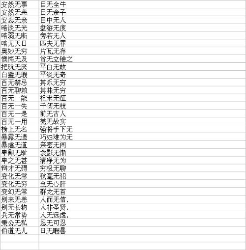 无什么什么加成语,无啥啥加的成语有哪些