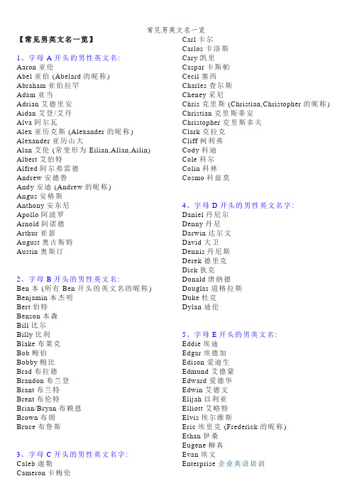 有寓意的男孩英文名字大全有哪些,有寓意的男孩英文名字大全有哪些字