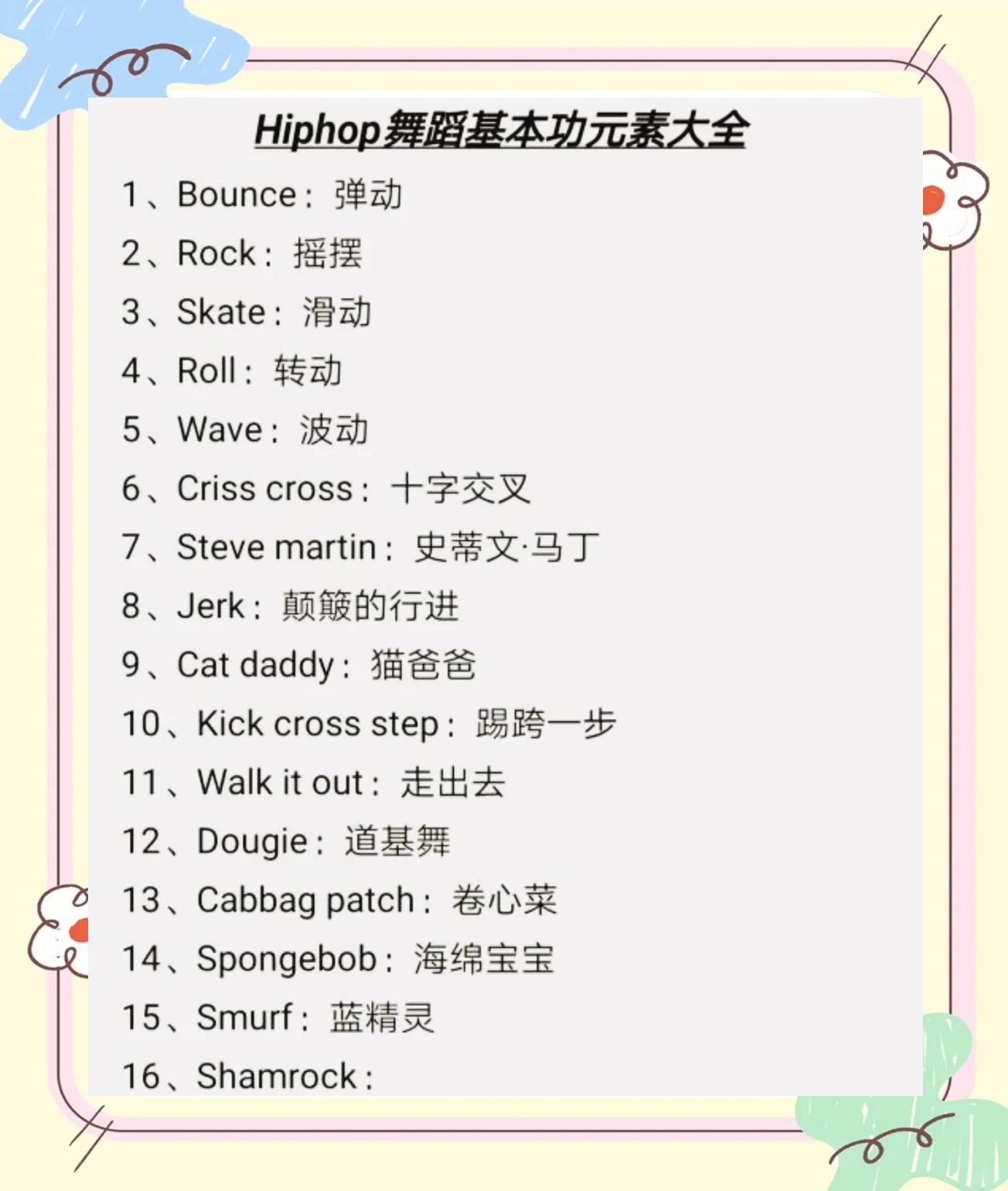 街舞所有种类,街舞所有种类名称