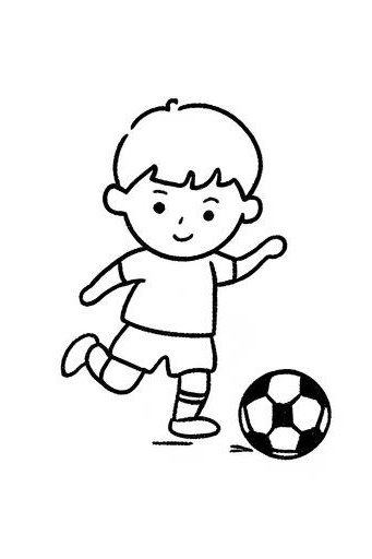 小朋友踢足球简笔画,小孩子踢足球的简笔画