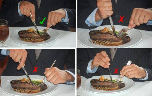 牛排刀叉的正确拿法,牛排刀叉正确拿法教程