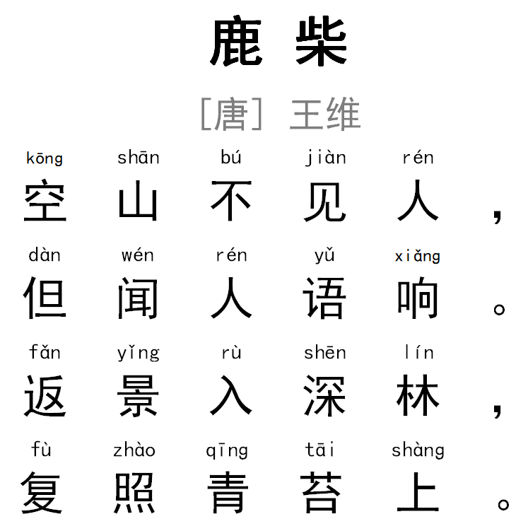 鹿柴古诗原文带拼音版,鹿柴古诗带拼音2021