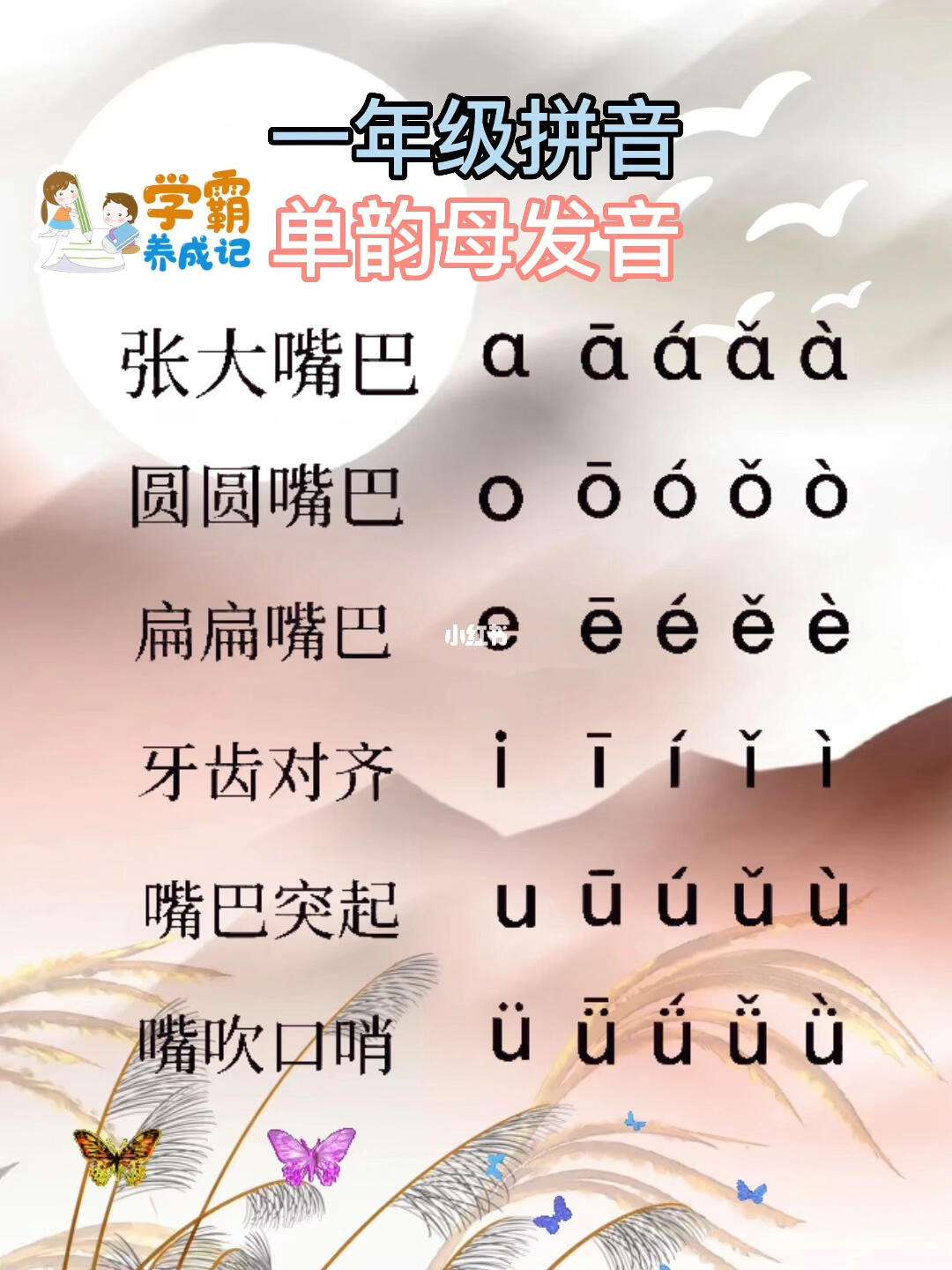 六个单韵母是哪六个,六个单韵母分别是什么呢