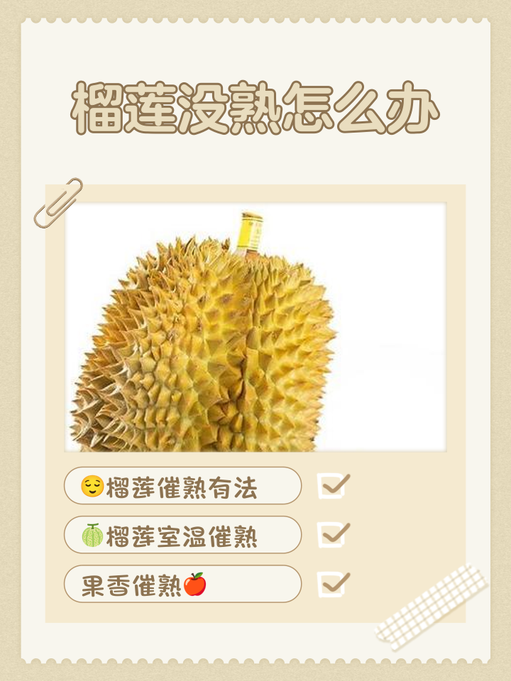 剥开的榴莲没熟的方法,剥出来的榴莲没熟怎么能变熟